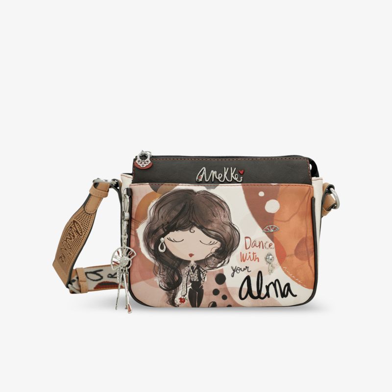 Modische Umhängetasche mit künstlerischem Motiv, kompakter Größe und verstellbarem Schulterriemen
