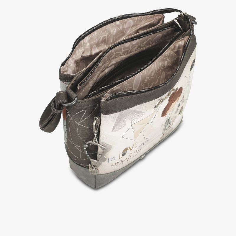 Kompakte Tasche mit mehreren Fächern und Reißverschluss, praktisch und stilvoll für den Alltag