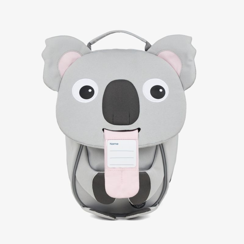 Kinder Rucksack mit niedlichem Koala-Design, weichem Material, praktischem Griff und Namensschild