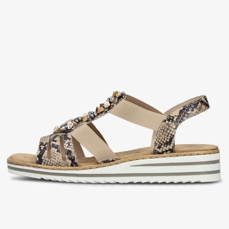 Bequeme Sandale mit modischem Schlangenmuster, verstellbaren Riemen und leichter Sohle für angenehmen Tragekomfort