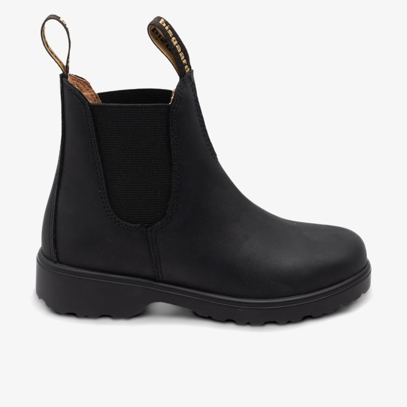 Schwarzer Chelsea Boot mit elastischem Einsatz und rutschfester Sohle, robust und stilvoll
