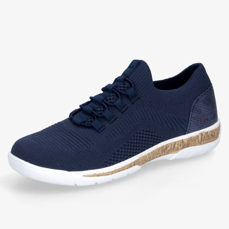 Sportlicher blauer Leichtgewicht-Schuh mit atmungsaktivem Strickmaterial und rutschfester Sohle für besten Komfort
