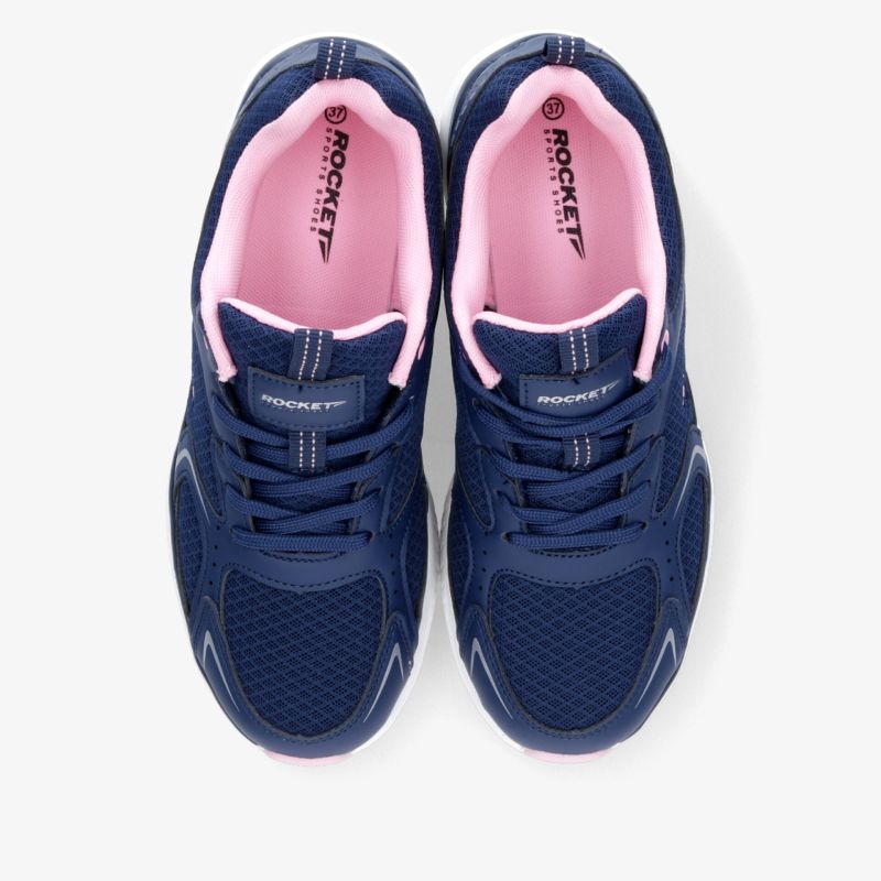 Sportliche dunkeblaue Sportschuhe mit rosafarbenem Innenfutter, bequem und atmungsaktiv, ideal für vielseitige Aktivitäten