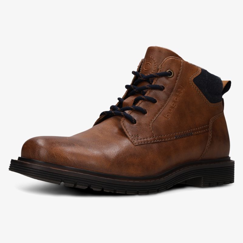 Robuster brauner Lederschuh mit Schnürung, bequeme Passform und modischem Design