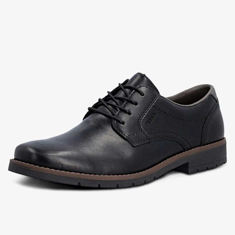 Elegante schwarze Lederschnürschuhe mit klassischem Design und komfortabler Passform für den Alltag
