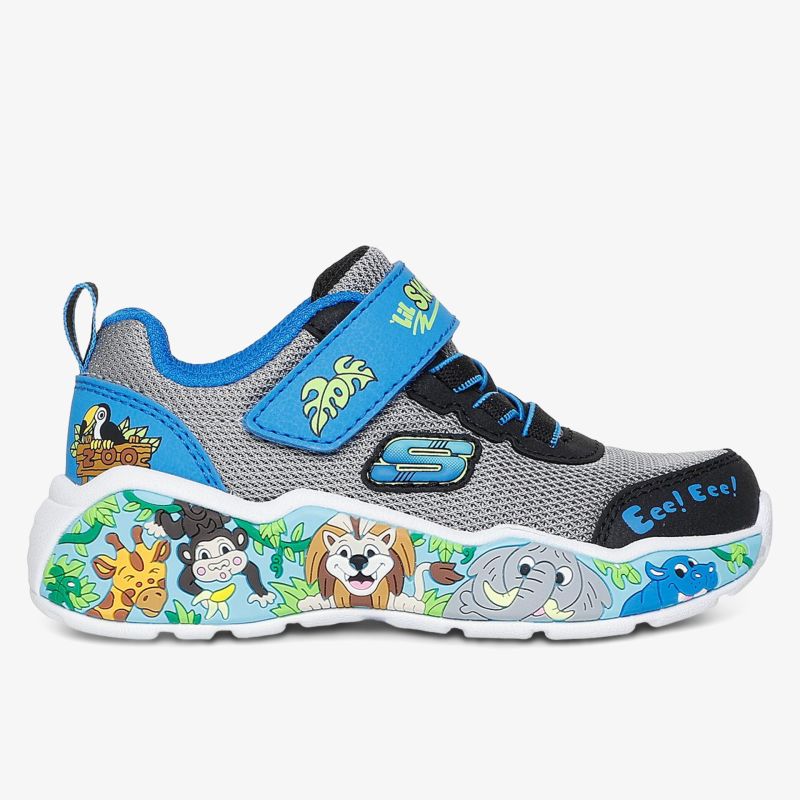 Bunter Sneaker mit Velcro-Verschluss und lustigen Tiermotiven, perfekt für täglichen Komfort und Spaß.