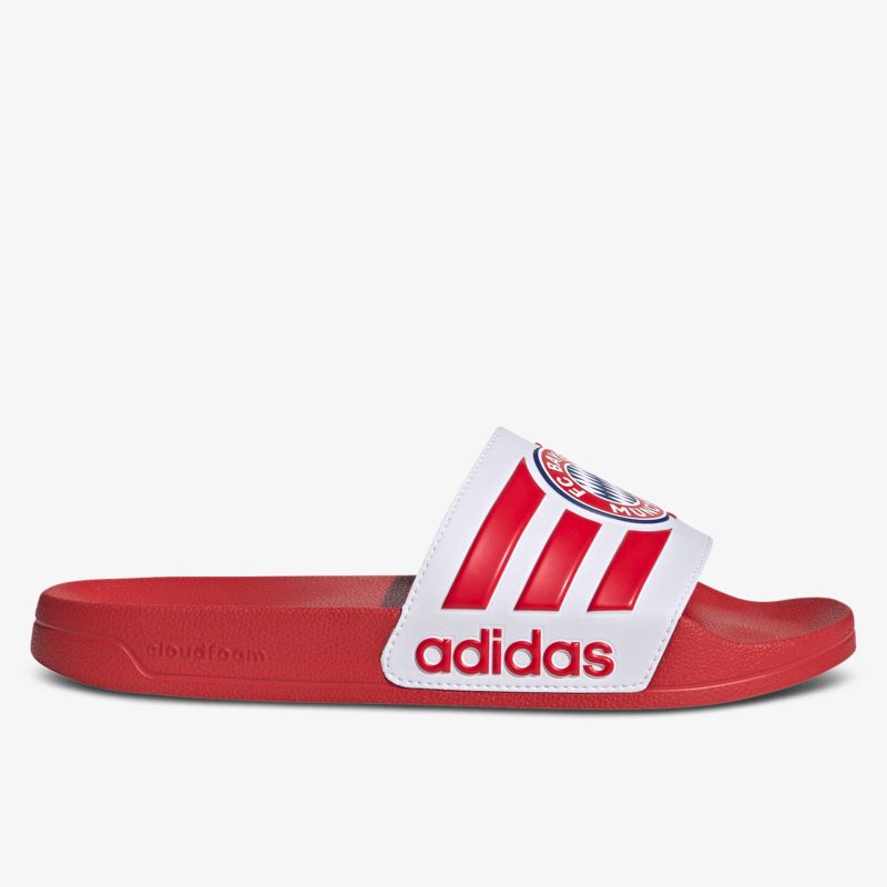Leichter und komfortabler roter Adidas Badeschuh mit weißem Riemen und rotem Logo, ideal für Freizeit