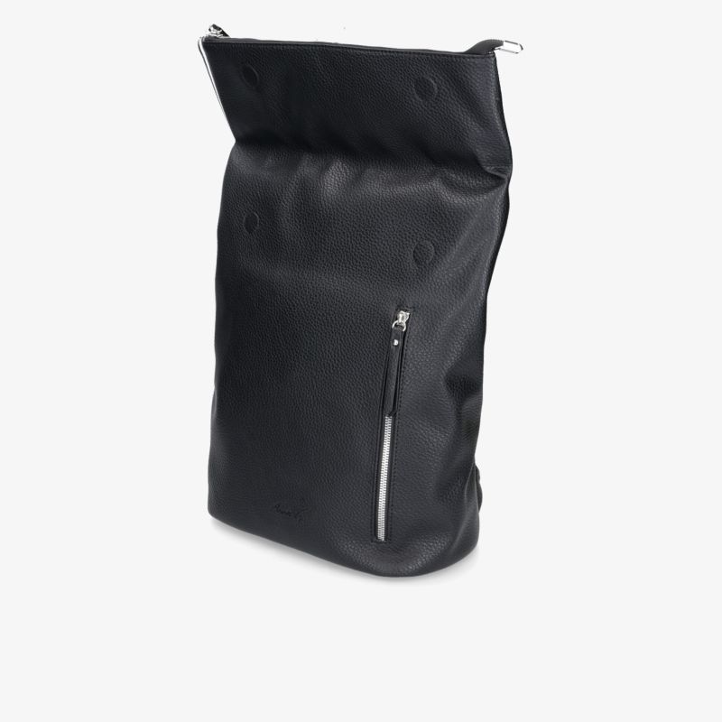 Moderner schwarzer Rucksack mit robustem Material und praktischem Reißverschluss für vielseitigen Einsatz