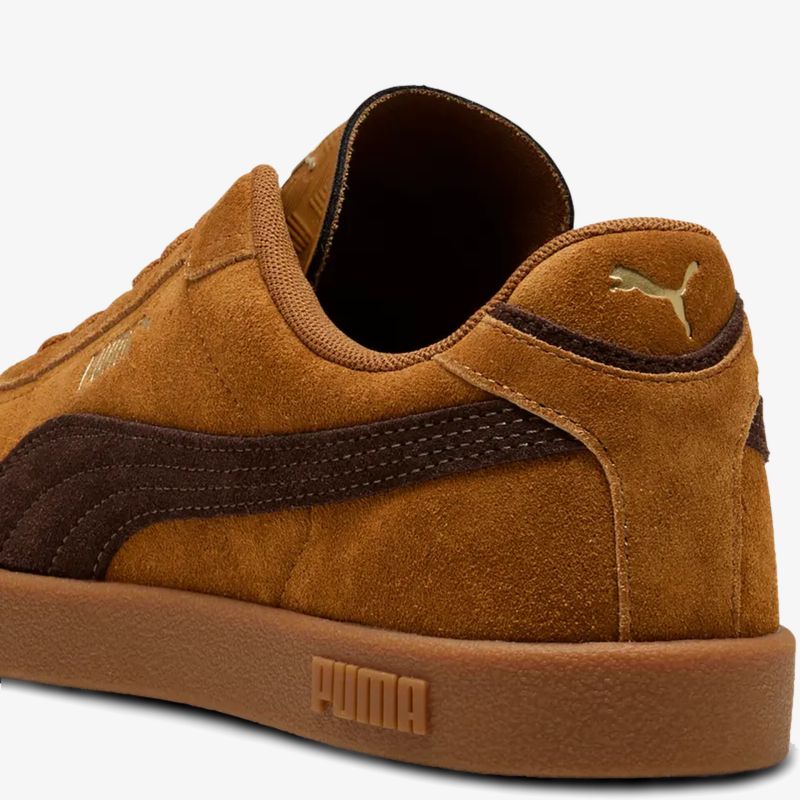 Brauner Puma Wildleder Sneaker mit bequemer Gummisohle und sportlichem Design, Detailansicht