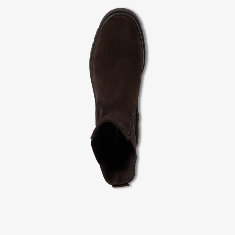 Eleganter Chelsea-Boot aus Wildleder mit elastischem Einsatz für bequemen Einstieg und schmaler Form