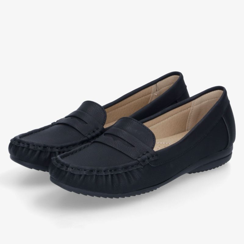 Bequeme schwarze Mokassins mit flexiblem Design und rutschfester Sohle für ganztägigen Komfort