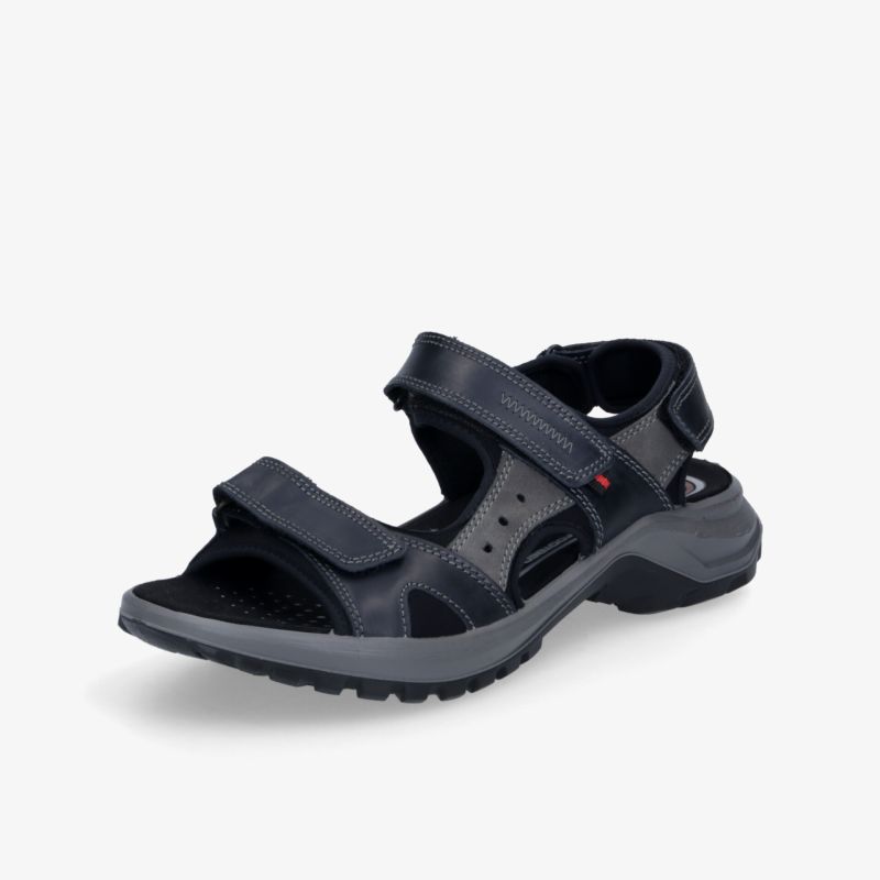 Robuste schwarze Outdoor-Sandale mit verstellbaren Riemen, atmungsaktivem Design und rutschfester, leichter Sohle