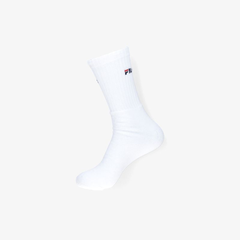 Weiße Socke aus elastischem, atmungsaktivem Material für bequemen Sitz bei sportlichen Aktivitäten