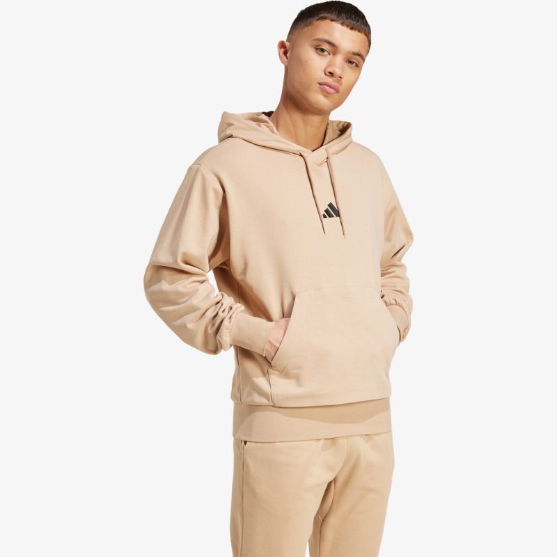 Beiger Hoodie mit Kapuze, bequem geschnitten, modernes lässiges Design für sportlichen Komfort