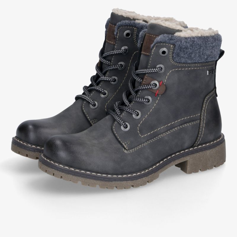 Robuste Schnürstiefel mit warmem Innenfutter und rutschfester Sohle, ideal für kalte Wintertage
