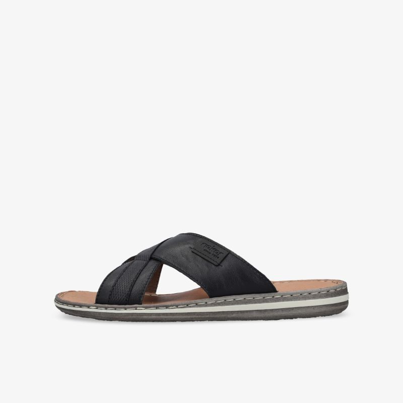 Komfortable schwarze Riemchensandale mit gepolsterter Innensohle und rutschfester Sohle für ganztägigen Tragekomfort