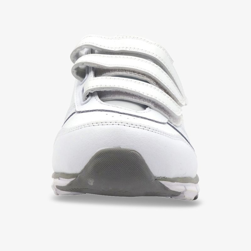 Moderner weißer Sportschuh mit Klettverschluss für maximalen Komfort und Stil