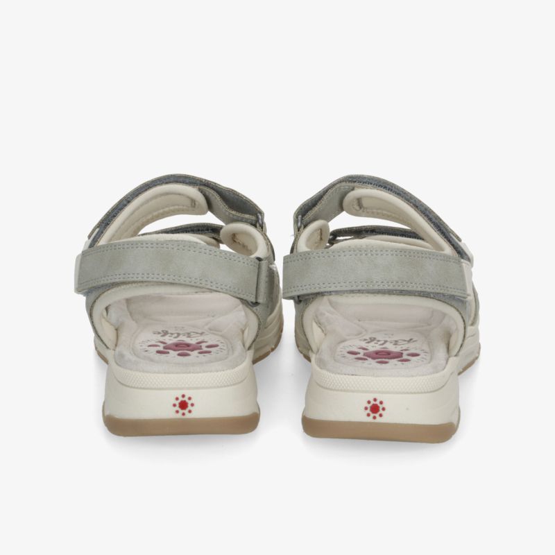 Bequeme Sandalen mit verstellbaren Riemen und gepolsterter Innensohle, Rückansicht, rutschfeste Laufsohle