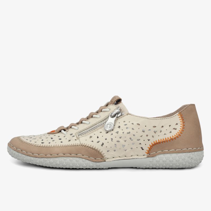 Leichter Halbschuh mit atmungsaktivem perforiertem Obermaterial und praktischem Reißverschluss für hohen Tragekomfort