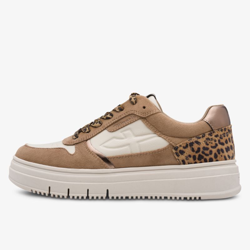 Leichter Sneaker mit modischem Leo-Print und robuster Sohle für hohen Tragekomfort und stilvolles Aussehen