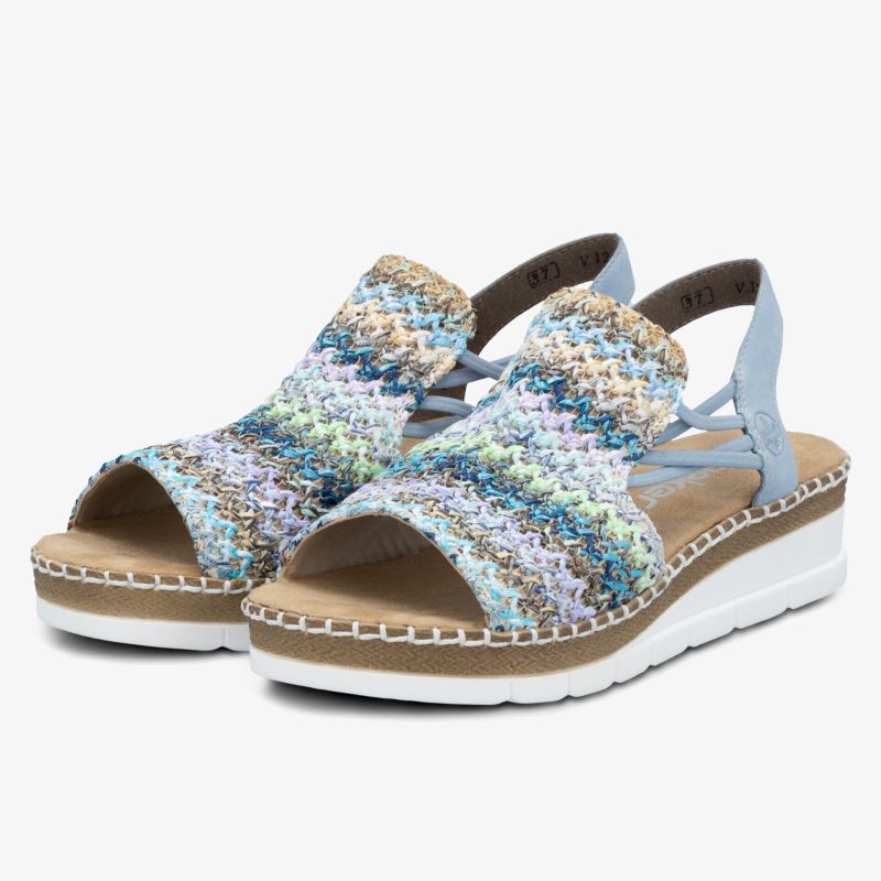 Mehrfarbige Sandalen mit elastischem Obermaterial und bequemer, leichter Sohle, modisch und offen