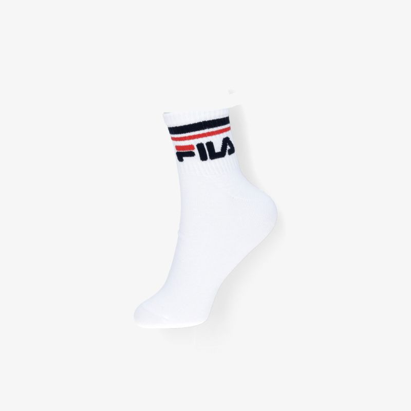 Weiße Sportsocke mit Fila Logo, komfortabel und elastisch für optimalen Sitz und hohen Tragekomfort