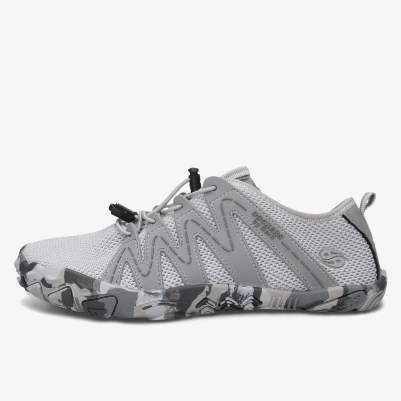 Leichter Barfußschuh mit flexiblem, rutschfestem Sohlenprofil und atmungsaktivem Obermaterial in Grau