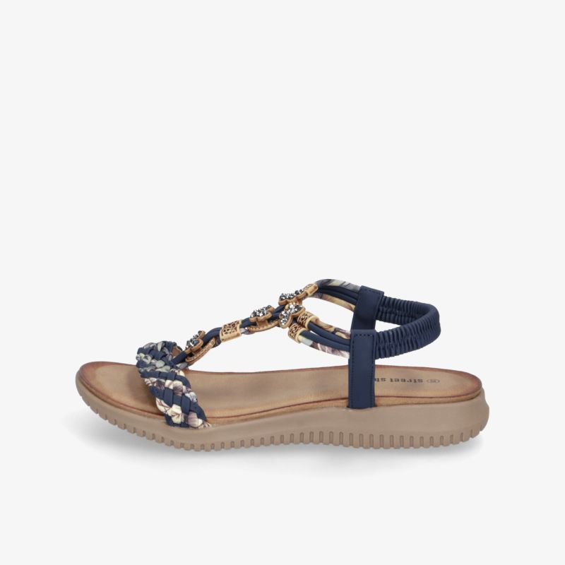 Bequeme Sandale mit geflochtenem Band und elastischem Riemen, flexible und rutschfeste Sohle für sommerlichen Komfort