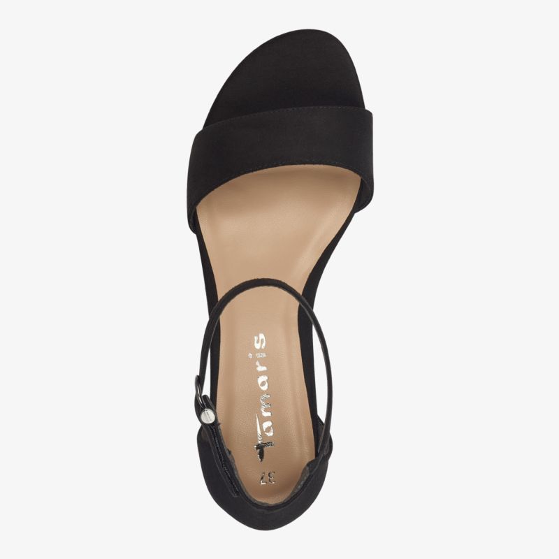 Elegante schwarze Sandale mit bequemem Riemchen-Design für anspruchsvollen Tragekomfort im Sommer.