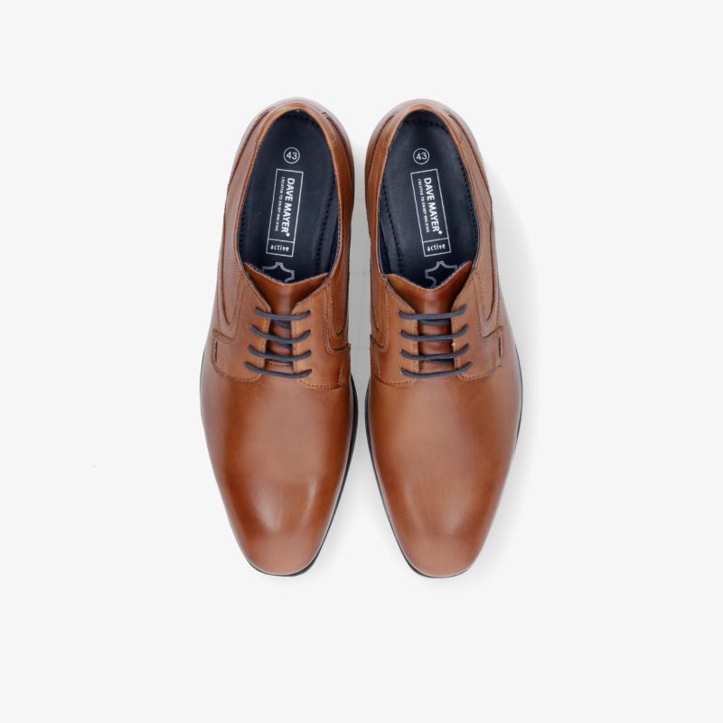 Elegante braune Schnürschuhe aus Leder, perfekt für formelle Anlässe. Klassisches Design mit hohem Tragekomfort.