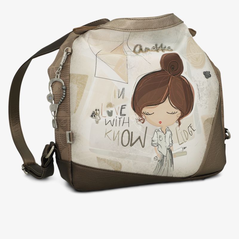 Modischer Rucksack mit niedlicher Illustration und verstellbarem Schultergurt, ideal für den Alltag und Freizeit