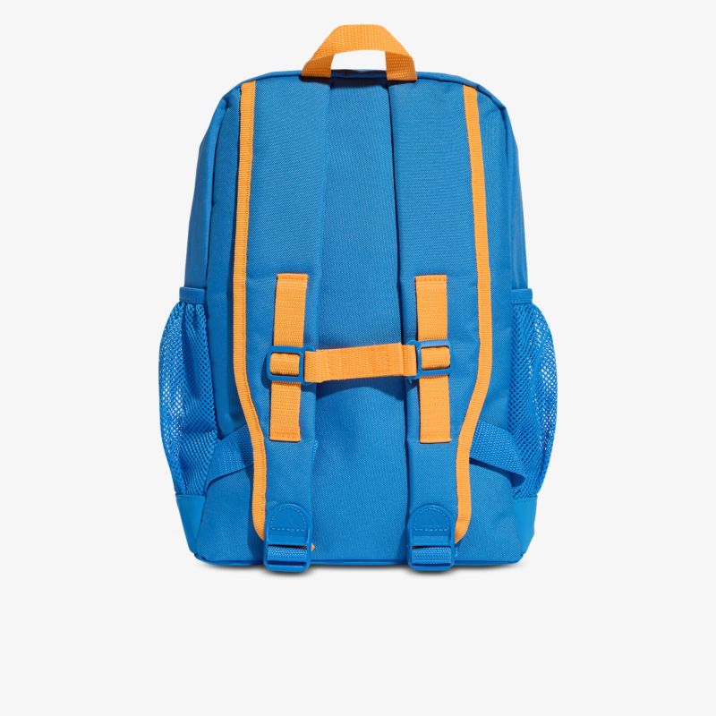 Blauer Rucksack mit gepolsterten Schultergurten und praktischen Seitentaschen für komfortablen Transport