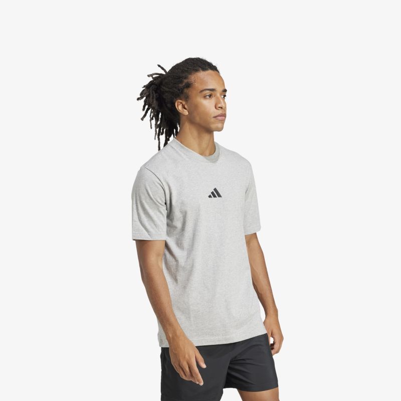 Leichtes und atmungsaktives sportliches T-Shirt in Grau mit schwarzem Logo für hohen Tragekomfort