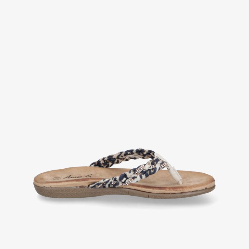 Leichte und bequeme Flipflop Sandale mit modischem Schlangenprint und gepolstertem Fußbett für sommerlichen Komfort