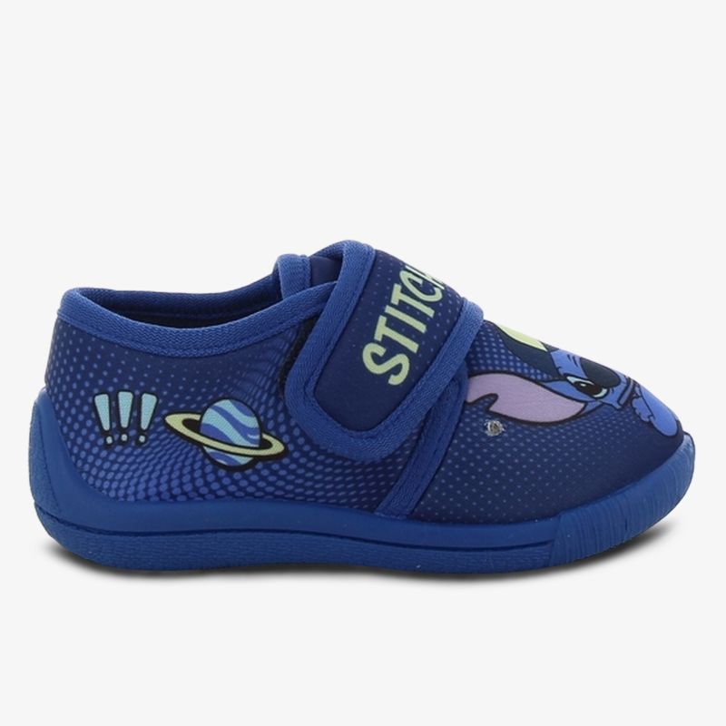 Bequeme blaue Hausschuhe mit buntem Weltraummotiv und leichtem Velcro-Verschluss für sicheren Halt
