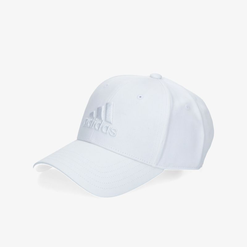 Weiße Adidas Cap mit verstellbarem Riemen, sportlich und bequem, hochwertiges Baumwollmaterial
