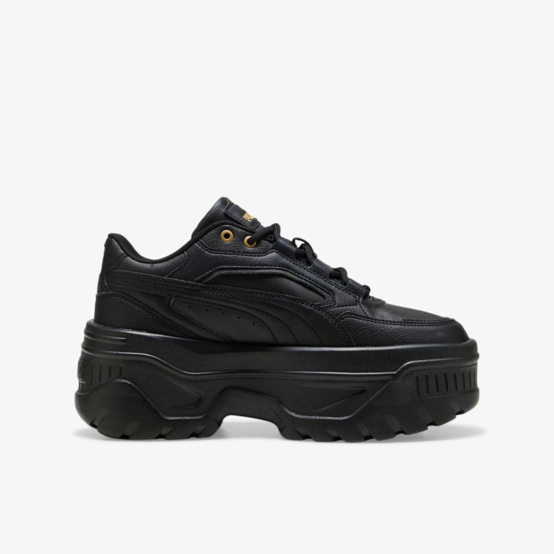 Schwarzer Plateau-Sneaker mit dicker Sohle und sportlich-modernem Look für bequemen Tragekomfort