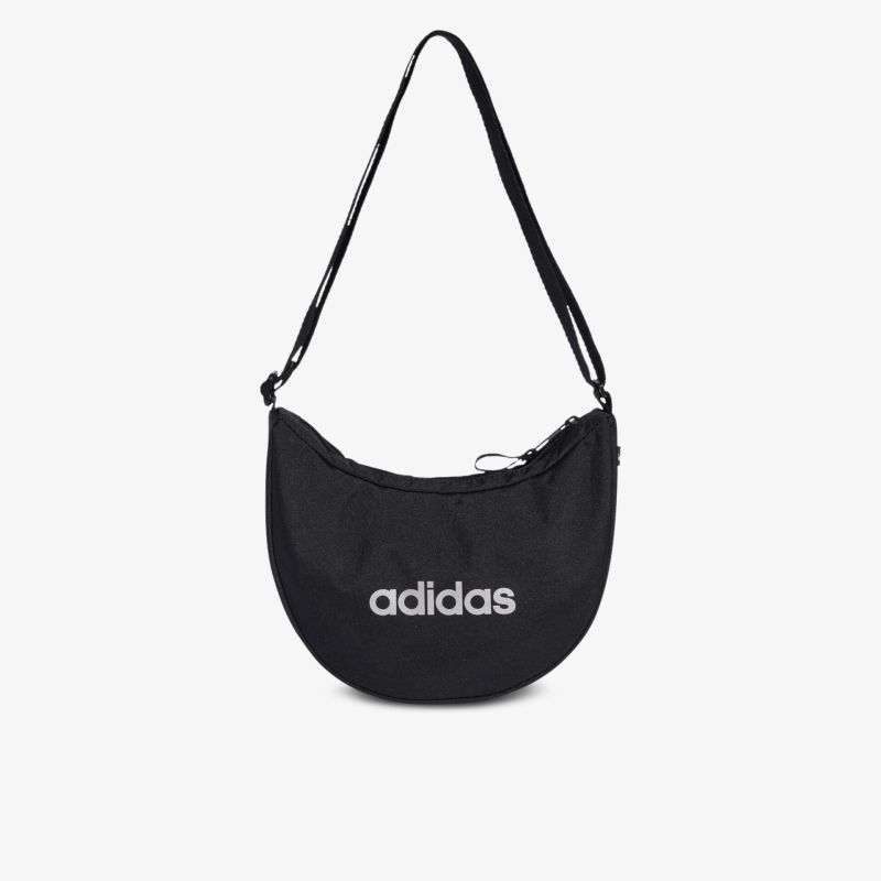 Schwarze kompakte adidas Schultertasche mit Reißverschluss und verstellbarem Gurt für sportlichen Alltagslook