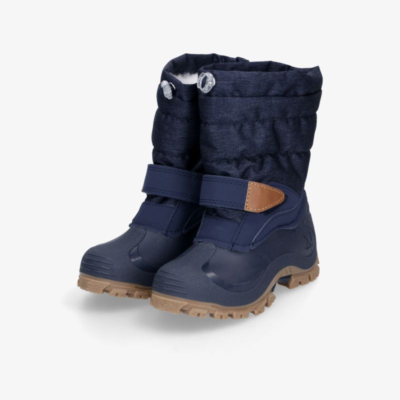 Wasserabweisende Winterstiefel in Blau mit warmem Innenfutter und rutschfester Sohle, verstellbarer Klettverschluss