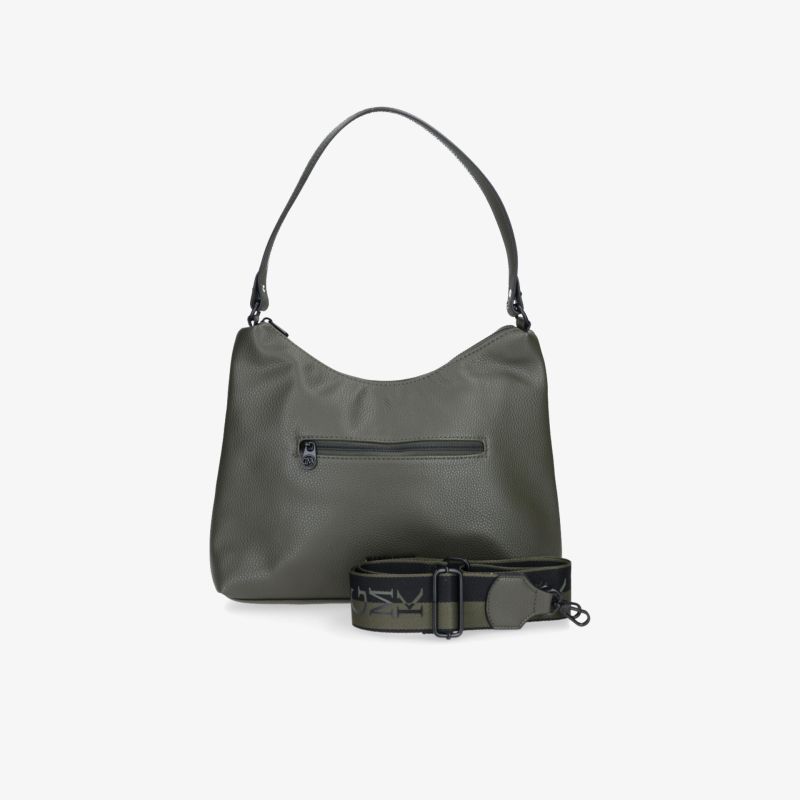 Moderne graue Tasche mit Reißverschluss und verstellbarem Gurt, geräumig und praktisch für den Alltag