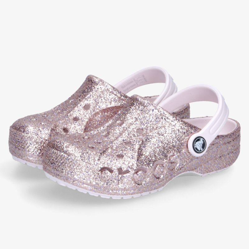 Leichte, bequeme rosa Glitzer-Pantoffeln mit rutschfester Sohle und praktischen Belüftungslöchern