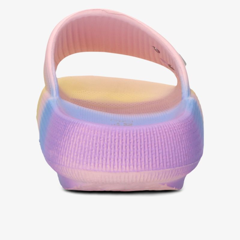 Rückansicht eines komfortablen, elastischen und rutschfesten Schuhs mit weichem Fußbett