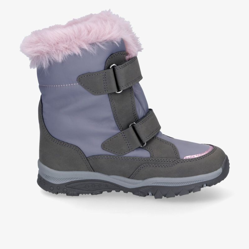 Warmer Winterschuh mit robusten Sohlen und zwei verstellbaren Klettverschlüssen für sicheren Halt