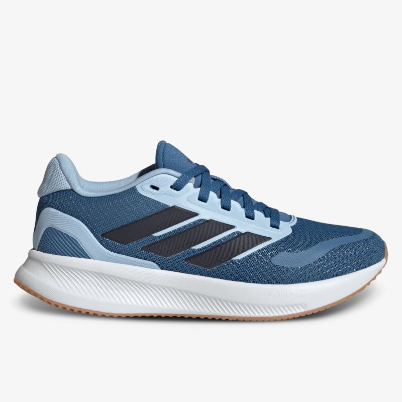 leichter und atmungsaktiver Laufschuh mit gepolsterter Sohle und rutschfester Außensohle, seitliche Ansicht