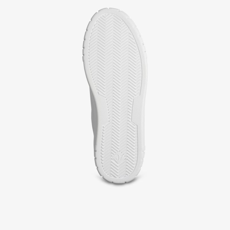 Weiße rutschfeste Schuhsohle mit tiefem Profil für optimalen Grip und hohen Komfort