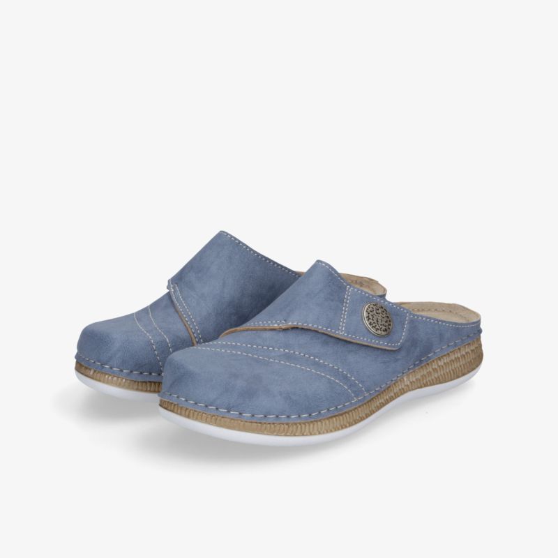 Bequem gepolsterte blaue Hausschuhe mit rutschfester Sohle und flexiblem Design für ganztägigen Komfort