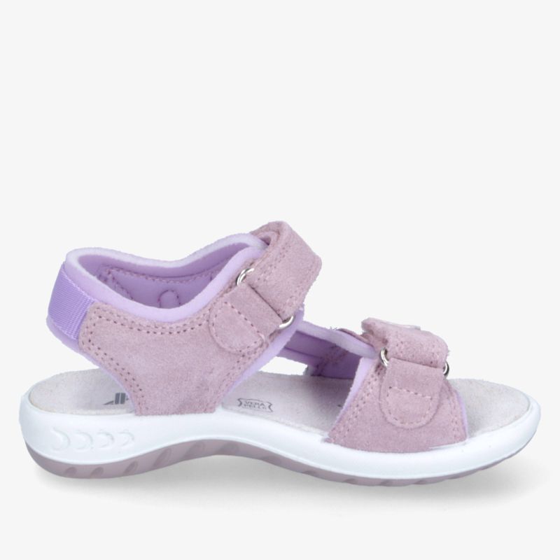 Bequeme verstellbare Kindersandale in Rosa und Lila mit rutschfester Sohle und weichem Innenfutter
