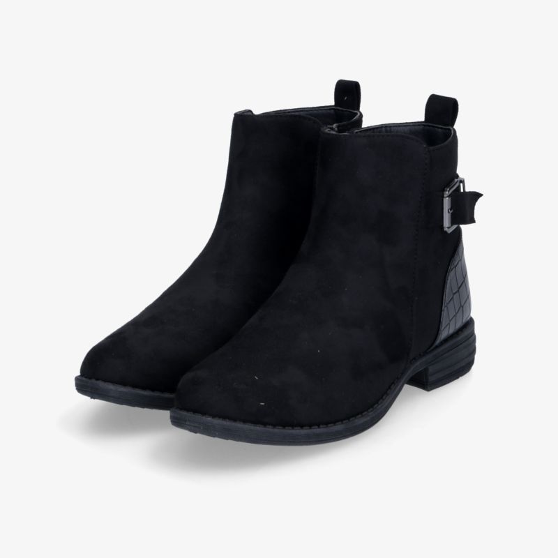 Schwarze Stiefeletten im Paar mit leichtem Absatz und elegantem, robustem Design für vielseitigen Komfort