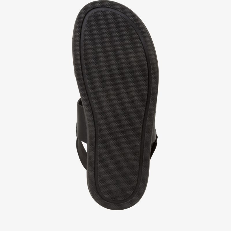 Robuste schwarze Schuhsohle mit griffigem Profil für sicheren Halt und hohe Strapazierfähigkeit