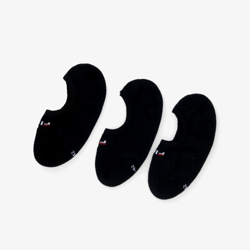 Drei schwarze unsichtbare Socken, elastisch und komfortabel, ideal für Alltag und sportliche Aktivitäten